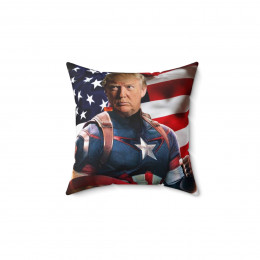 Donald J TRUMP 2024 Captain America  Spun Polyester Square Pillow