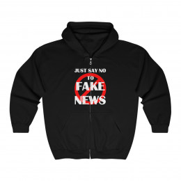 Just say No To Fake News Unisex Heavy Blend™ Full Zip Hooded Sweatshirt