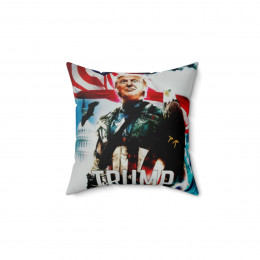 Captain America Eagle Donald J TRUMP 2024 Spun Polyester Square Pillow