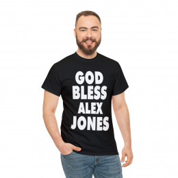God Bless Alex Jones wht Men's Short Sleeve Tee