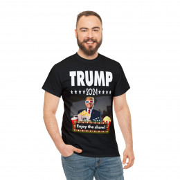Trump 2024 Enjoy The Show Get Yer Popcorn Men's Short Sleeve Tee