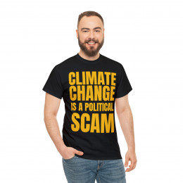 Climate Change Is A Political Scam yellow Short Sleeve Tee