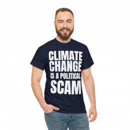 Climate Change Is A Political Scam wht Short Sleeve Tee