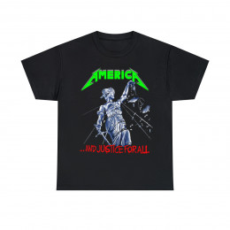 America and justice for all Metallica parody green short Sleeve Tee